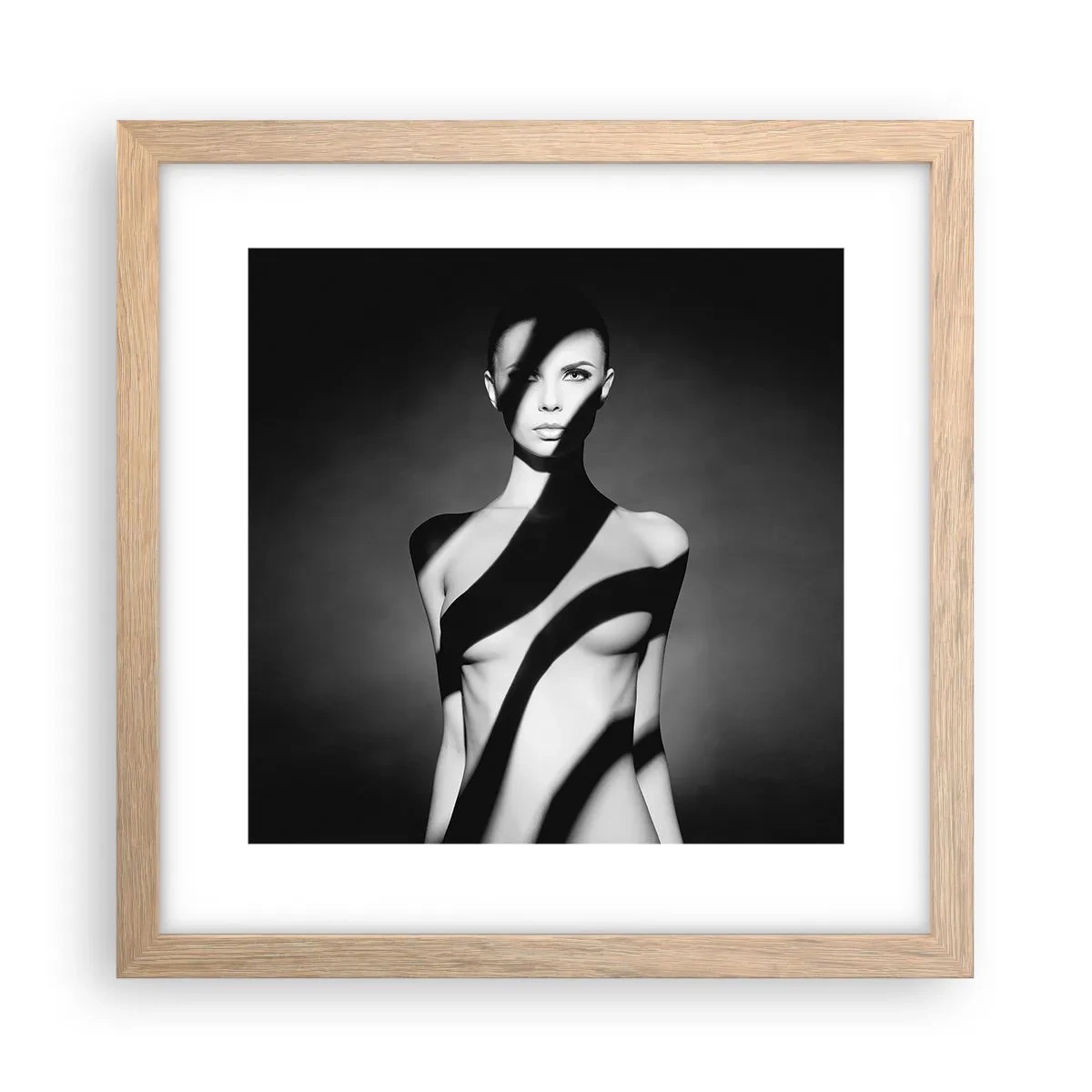 Affiche dans un chêne clair - Poster - Dans la brillance et l'ombre - 30x30 cm