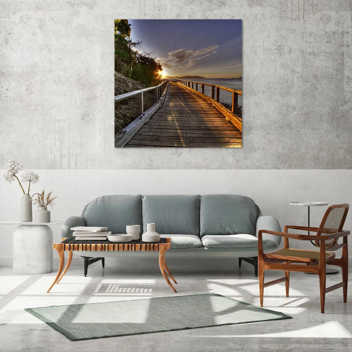 Impression sur verre - Image sur verre - Aller, aller tout le temps en direction du soleil - 60x60 cm