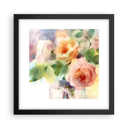 Affiche dans un cadre noir - Poster - Délicat comme l'aquarelle - 30x30 cm