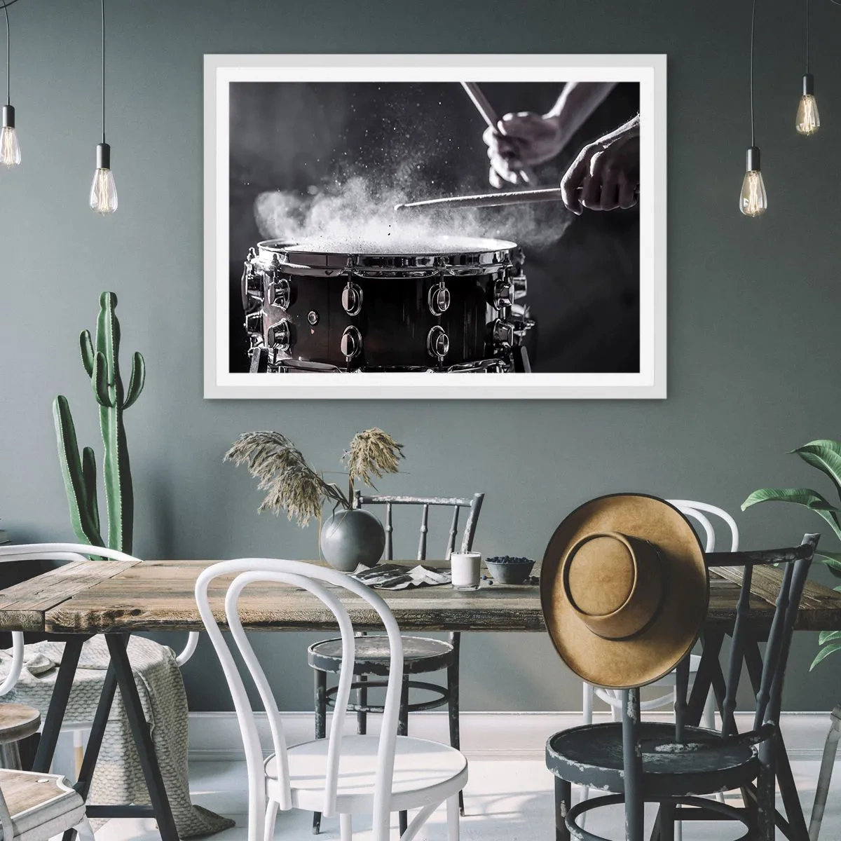 Affiche dans un cadre blanc - Poster - Tempo de la musique - 70x50 cm