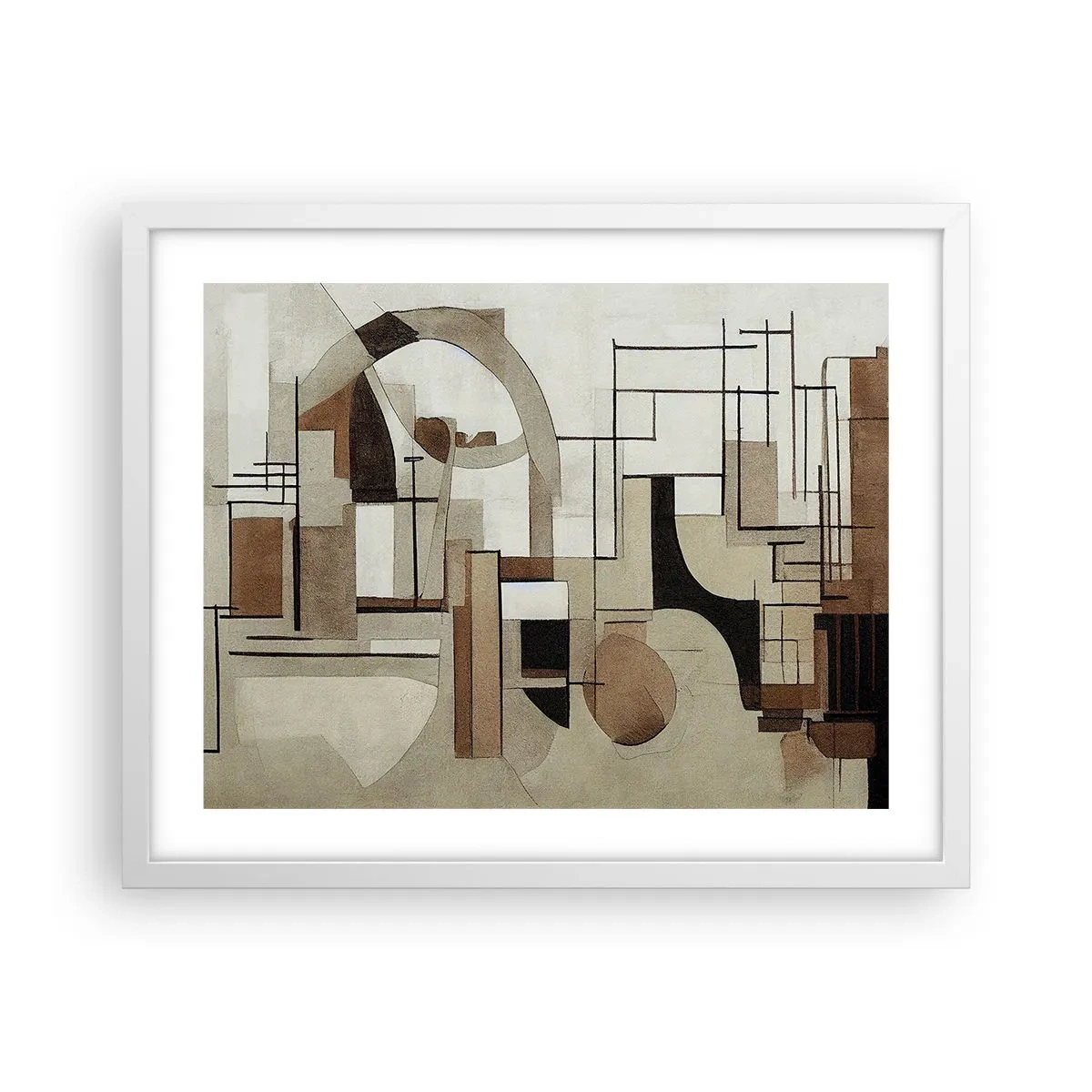 Affiche dans un cadre blanc - Poster - Paysage urbain 2.0 - 50x40 cm