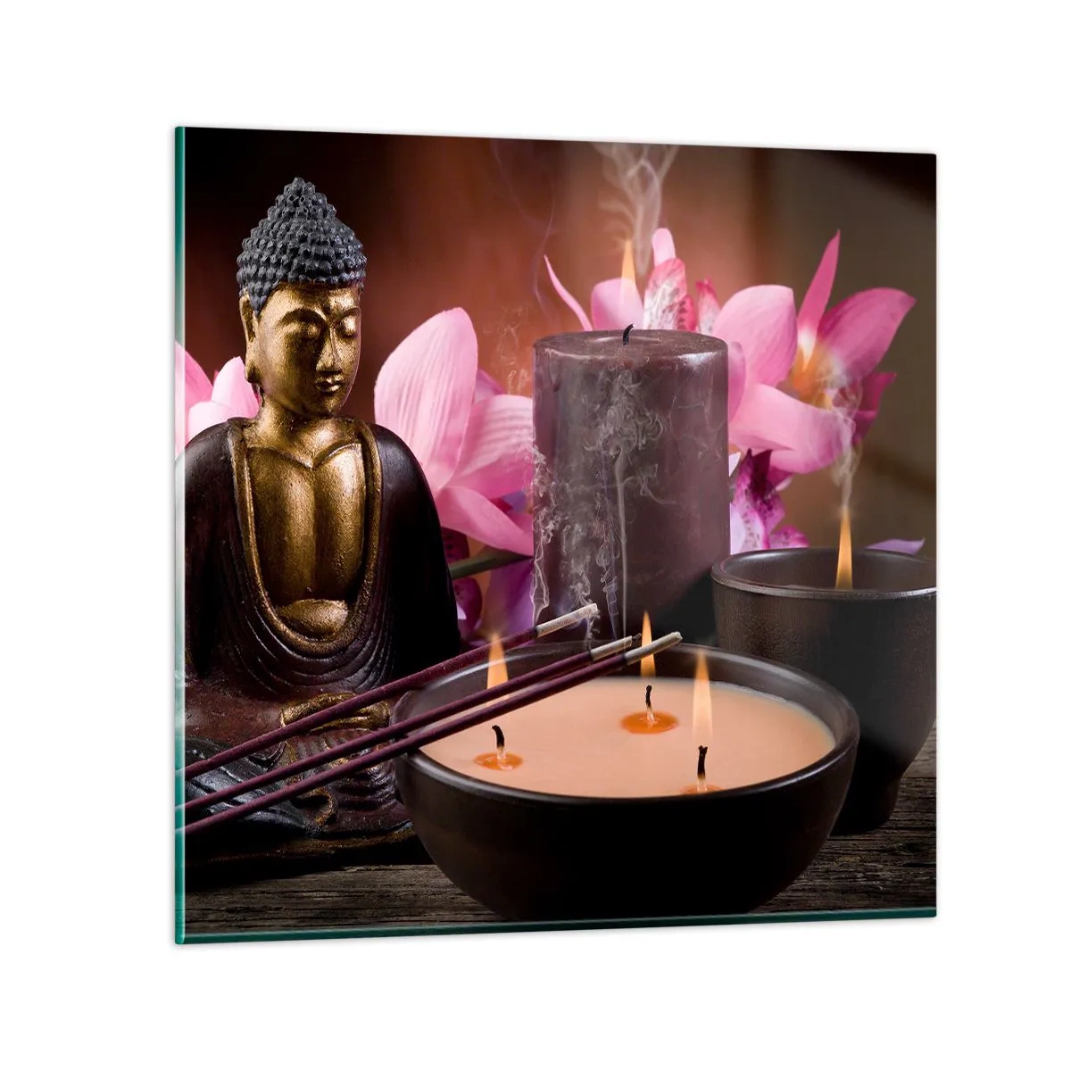 Impression sur verre - Image sur verre - Vider l'esprit, calmer le corps - 40x40 cm