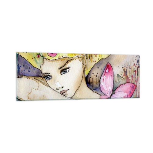 Impression sur verre - Image sur verre - La princesse papillon - 90x30 cm