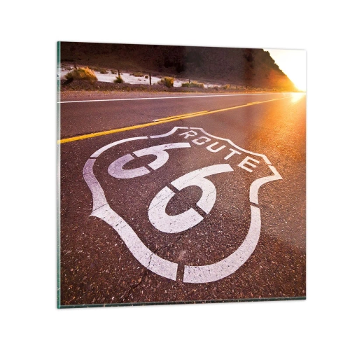 Impression sur verre - Image sur verre - Célèbre Route 66 - 30x30 cm