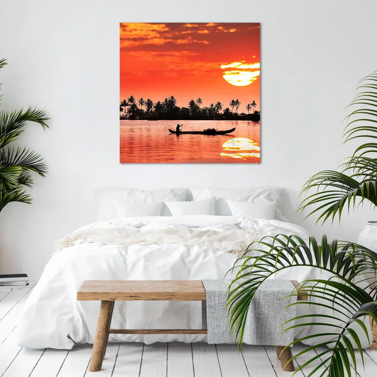 Impression sur toile - Image sur toile - La tranquillité des tropiques au coucher du soleil - 70x70 cm