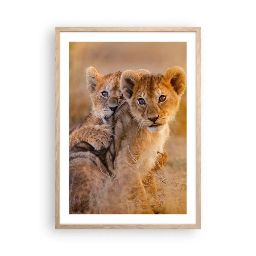 Affiche dans un chêne clair - Poster - Ne pas déranger! On s'amuse - 50x70 cm