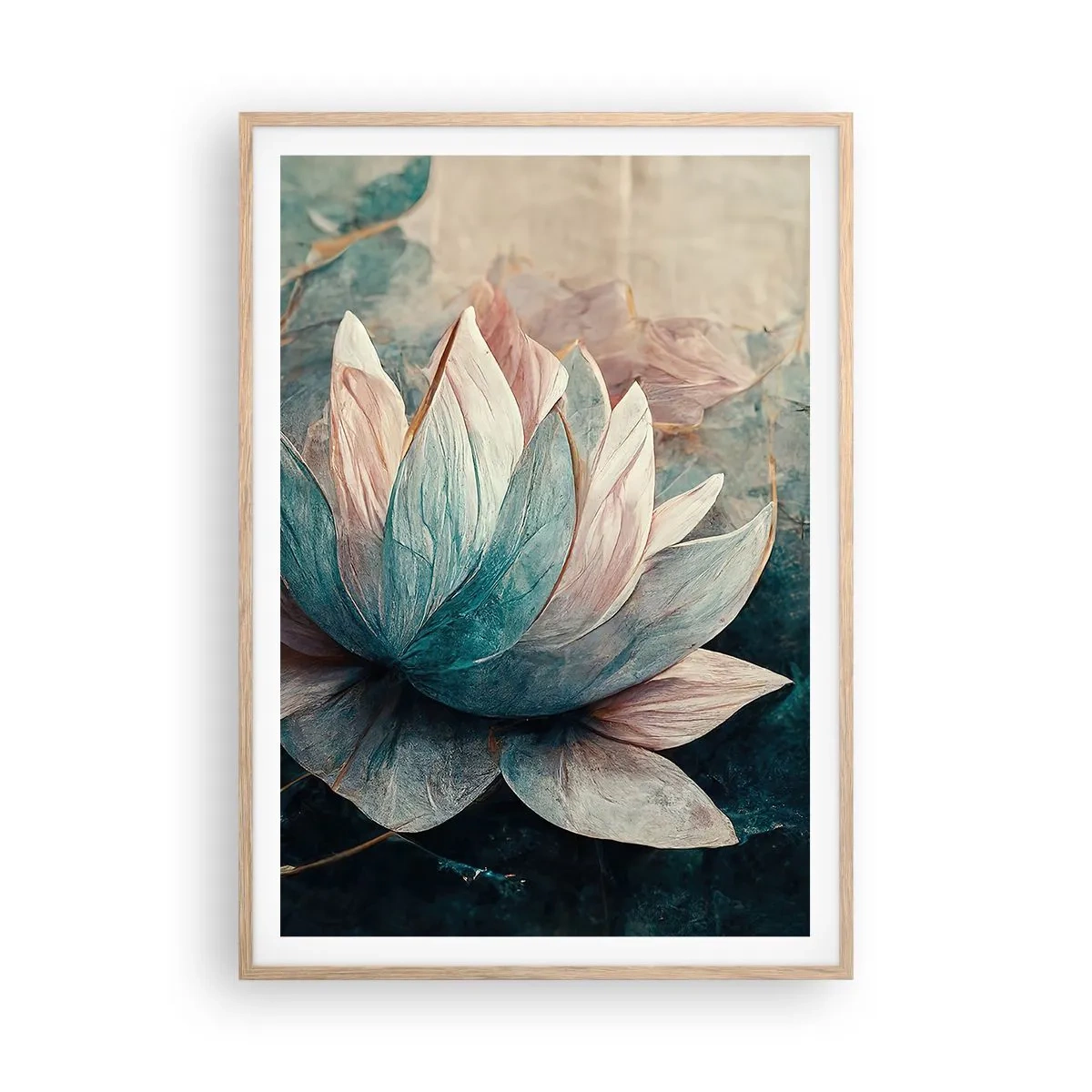 Affiche dans un chêne clair - Poster - Les étoiles du lac - 70x100 cm