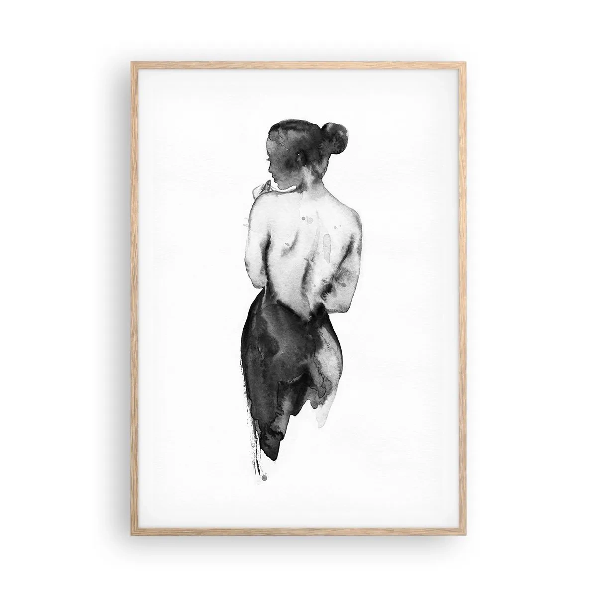 Affiche dans un chêne clair - Poster - Auprès d'elle, le monde disparaît - 70x100 cm