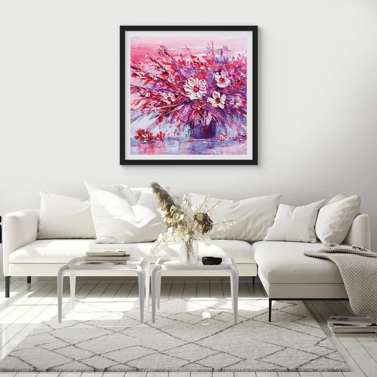 Affiche dans un cadre noir - Poster - Innocence et passion - 50x50 cm