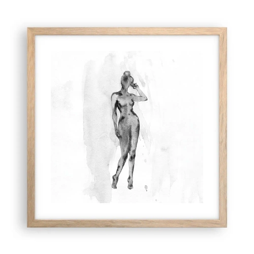 Affiche dans un chêne clair - Poster - Etude de l'idéal de la féminité - 40x40 cm