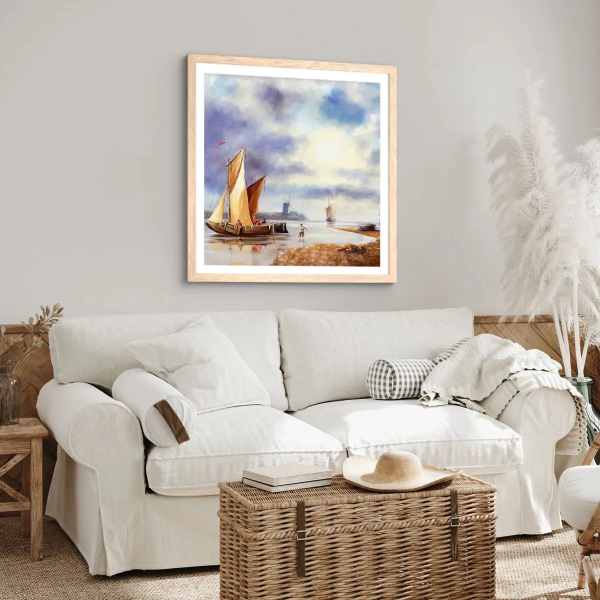 Affiche dans un chêne clair - Poster - Retour de marin - 50x50 cm