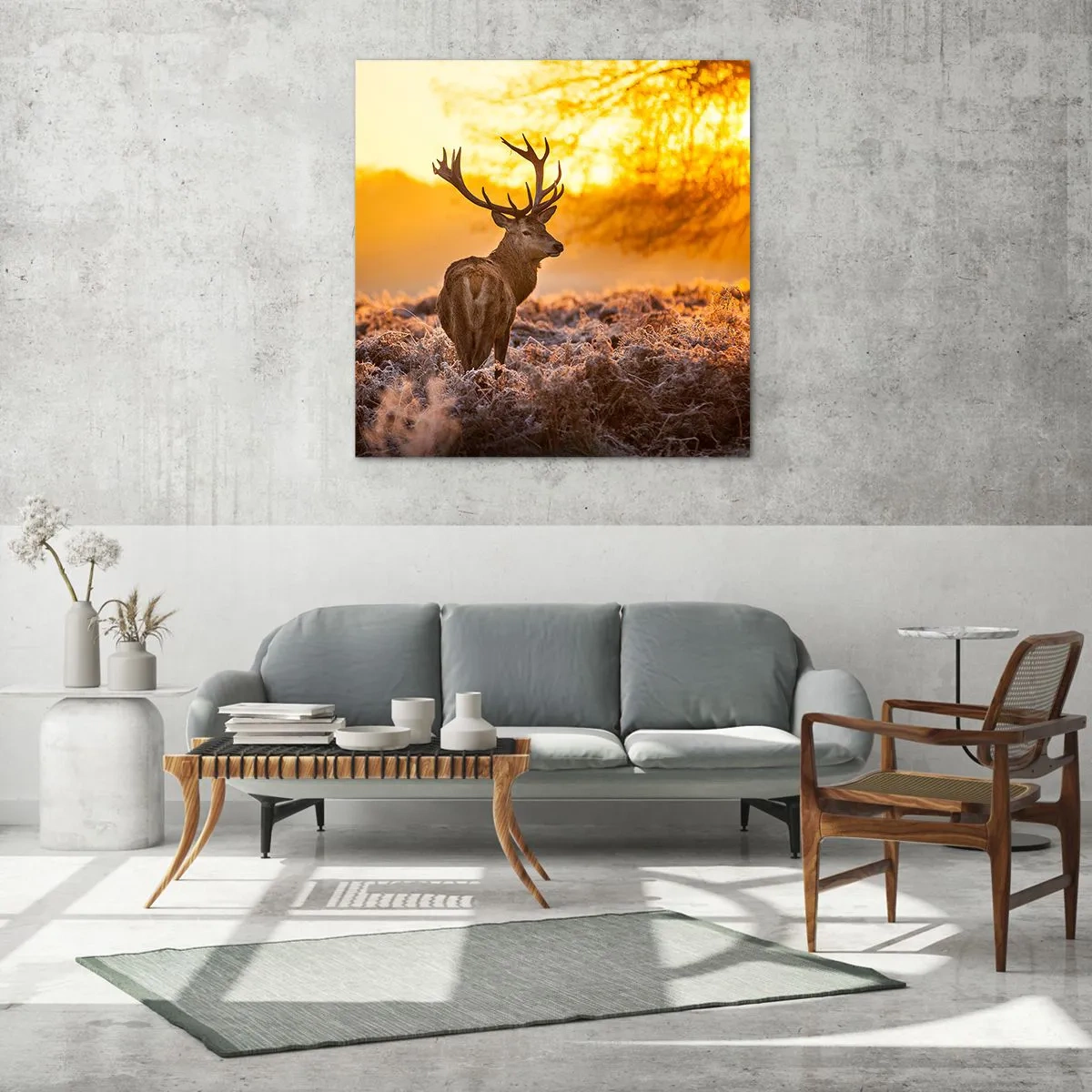 Impression sur verre - Image sur verre - Roi de la forêt automnal - 50x50 cm