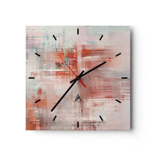 Horloge murale - Pendule murale - Brumeux. Mais rose - 40x40 cm