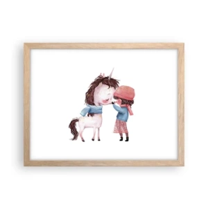 Affiche dans un chêne clair - Poster - Histoire d'hiver - 40x30 cm