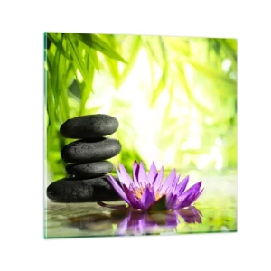 Impression sur verre - Image sur verre - Dans un buisson de bambou - 70x70 cm