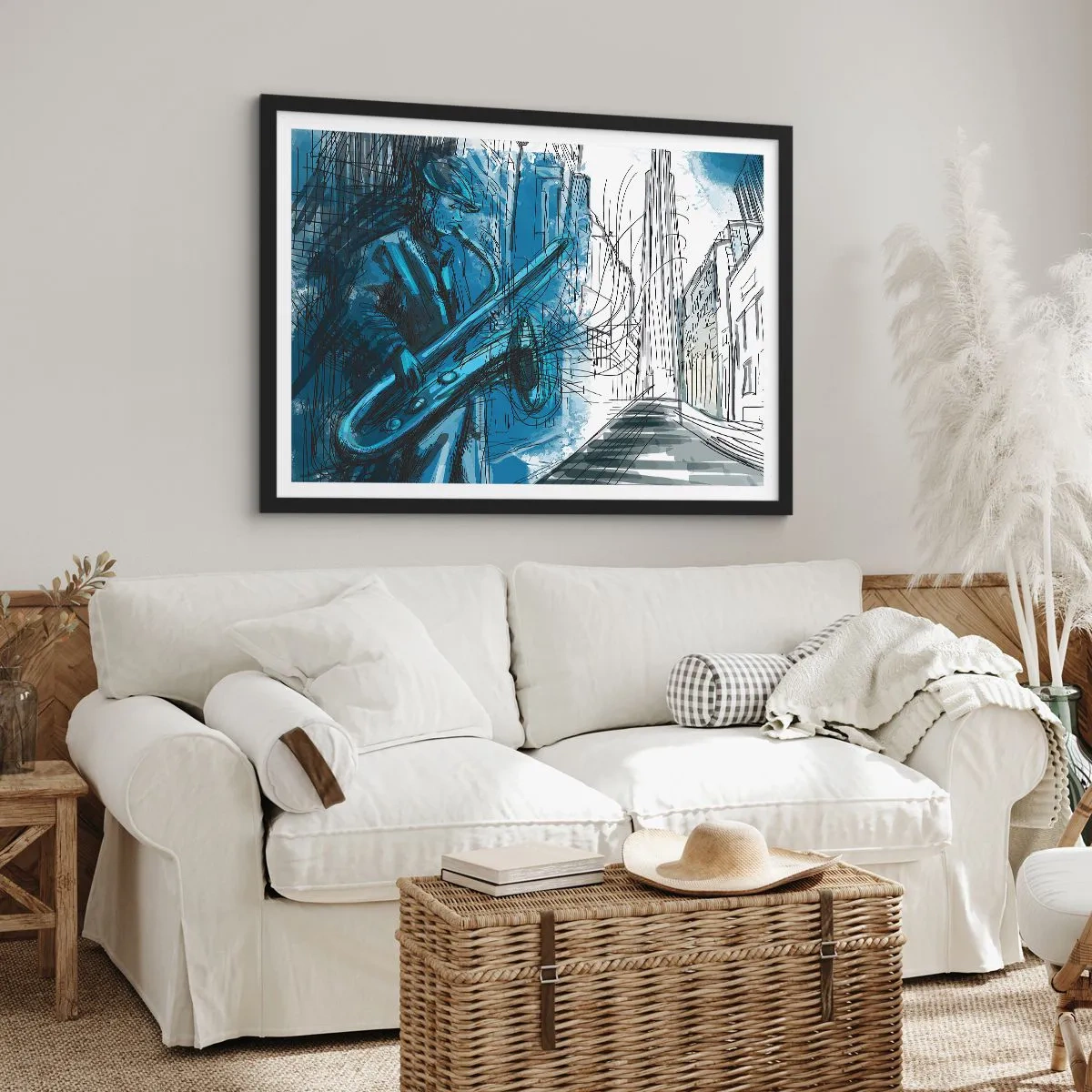 Affiche dans un cadre noir - Poster - Rhapsodie urbaine - 40x30 cm