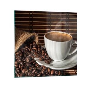 Impression sur verre - Image sur verre - La noirceur du charbon, la clarté de l'ambre - 30x30 cm