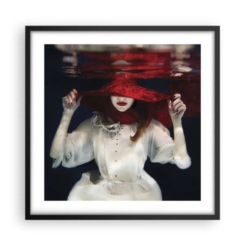 Affiche dans un cadre noir - Poster - Femme mystérieuse - 50x50 cm