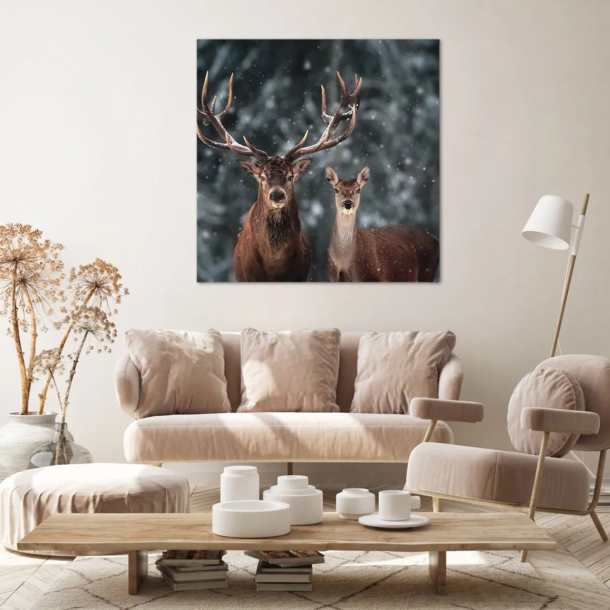 Impression sur toile - Image sur toile - Le roi de la forêt avec sa femme - 60x60 cm