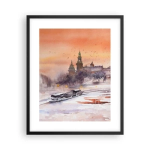 Affiche dans un cadre noir - Poster - Coucher de soleil royal - 40x50 cm