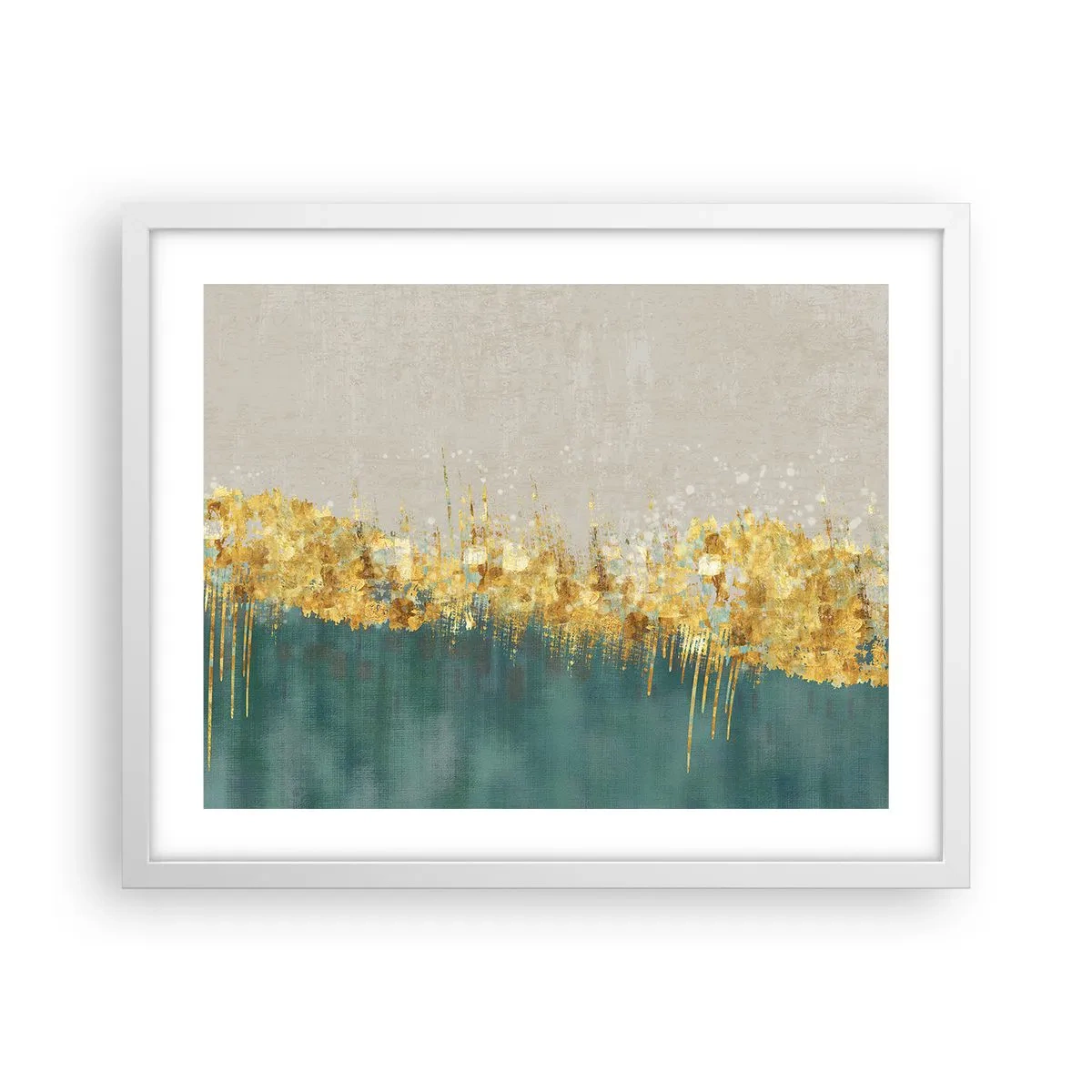 Affiche dans un cadre blanc - Poster - La frontière dorée - 50x40 cm