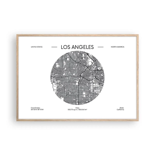 Affiche dans un chêne clair - Poster - Anatomie de Los Angeles - 100x70 cm