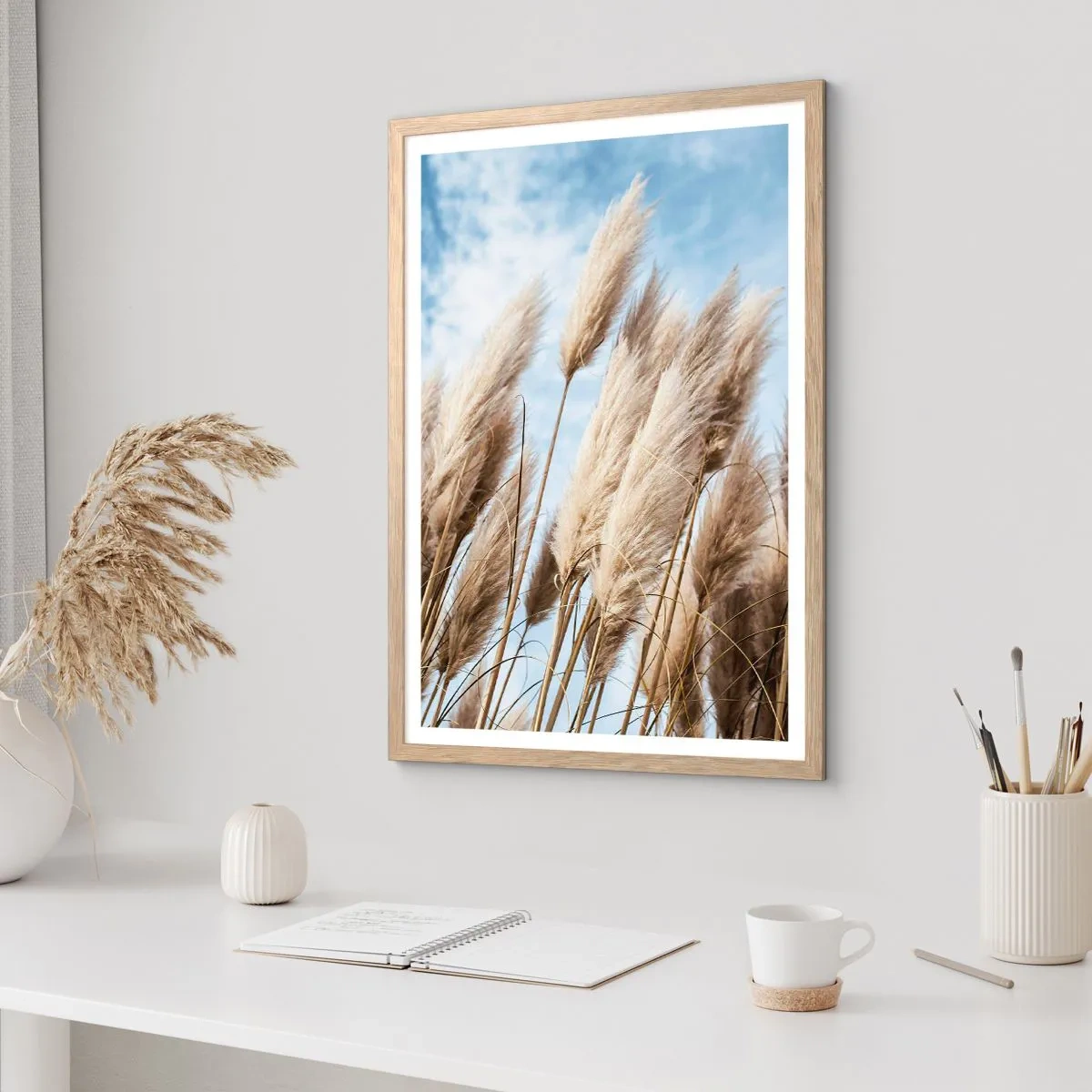 Affiche dans un chêne clair - Poster - Caresse ensoleillée et venteuse - 70x100 cm