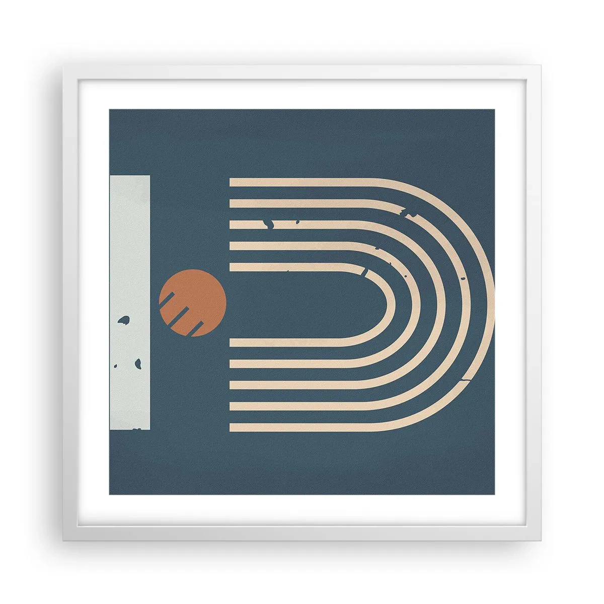 Affiche dans un cadre blanc - Poster - Géométrie sur la grenade - 50x50 cm