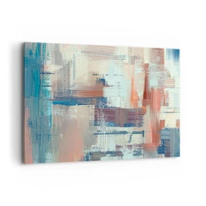 Impression sur toile - Image sur toile - Composition abstraite dans les tons de bleu et de beige - 120x80cm - Atteindre la lumière - Décoration murale moderne pour le salon et la chambre ARTTOR