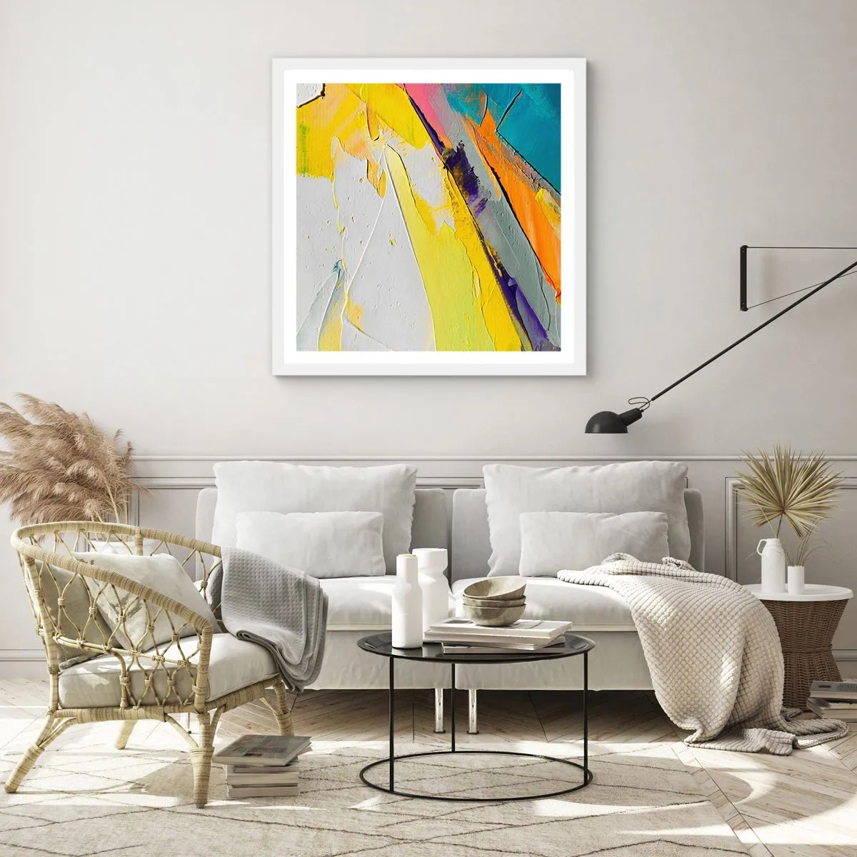 Affiche dans un cadre blanc - Poster - Anatomie du monde - 40x40 cm