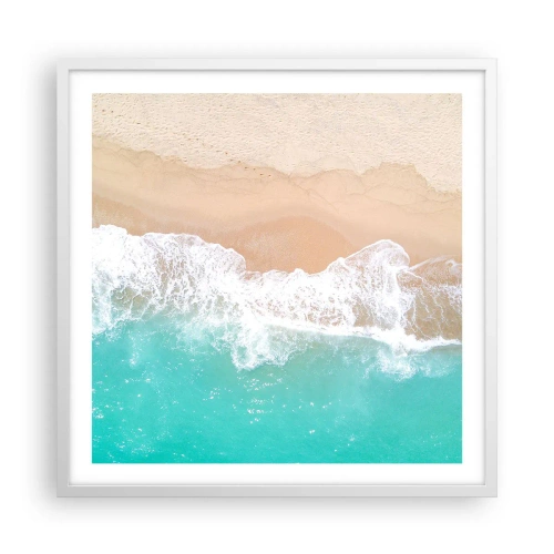 Affiche dans un cadre blanc - Poster - Caresse de l'océan - 60x60 cm