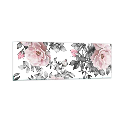 Impression sur verre - Image sur verre - Se perdre dans les fleurs des roses - 90x30 cm