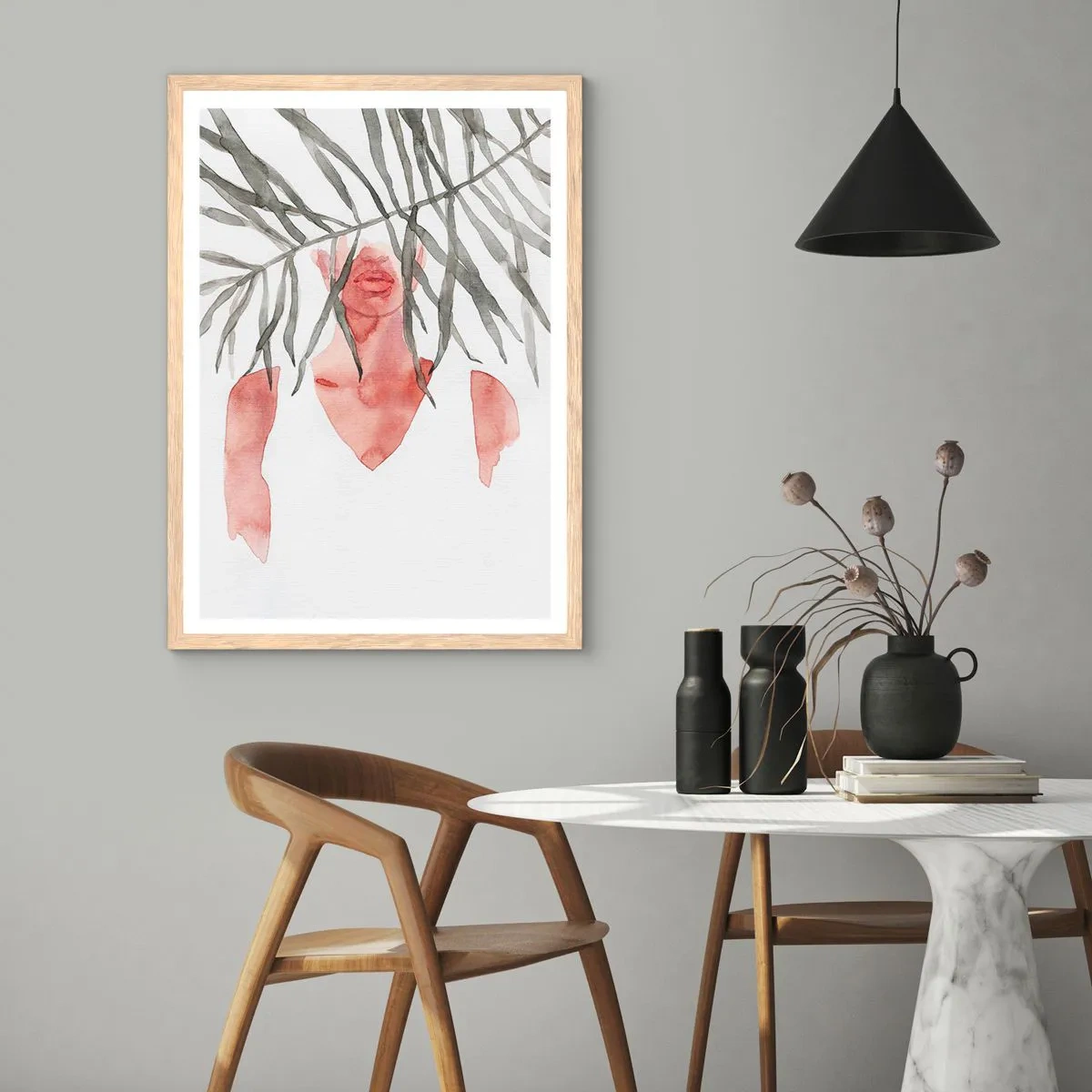 Affiche dans un chêne clair - Poster - Dame des tropiques - 50x70 cm