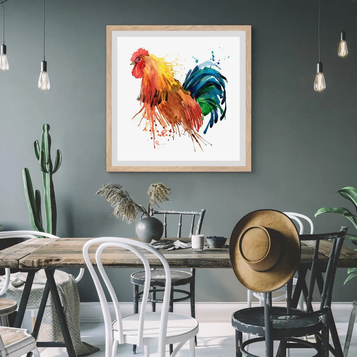 Affiche dans un chêne clair - Poster - Robe royale, fierté royale - 60x60 cm