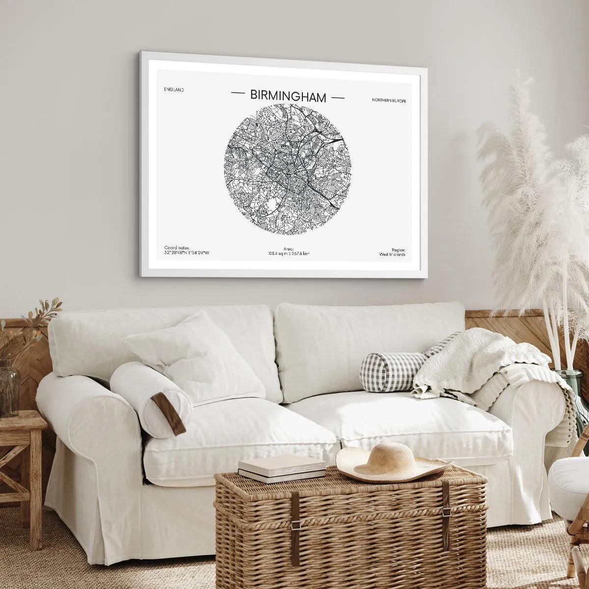 Affiche dans un cadre blanc - Poster - Anatomie de Birmingham - 100x70 cm