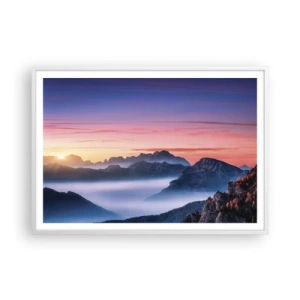 Affiche dans un cadre blanc - Poster - Au-dessus des vallées - 100x70 cm