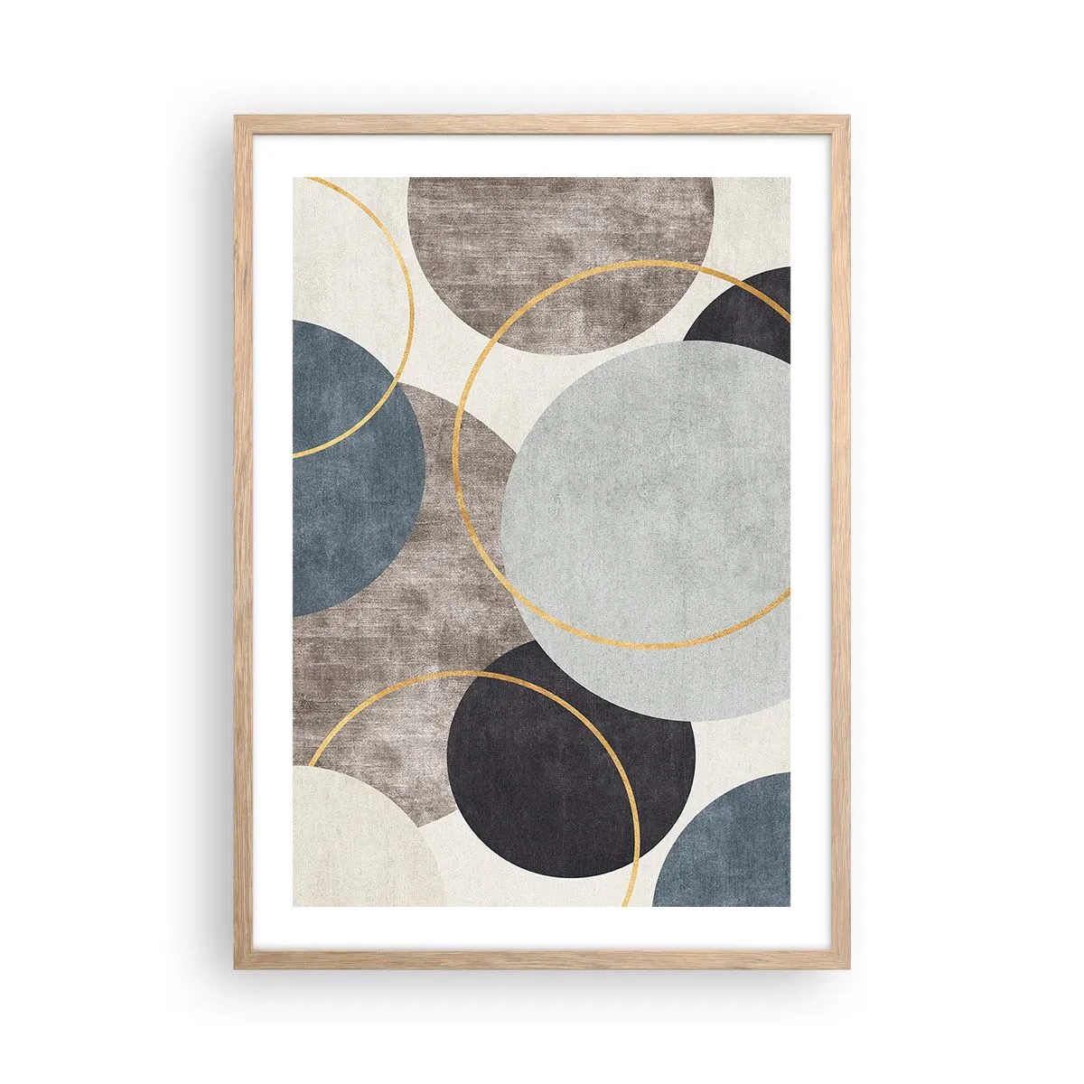 Affiche dans un chêne clair - Poster - Cercles sur cercles - 50x70 cm