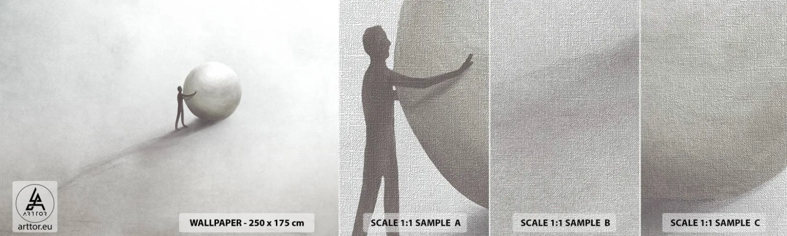 Échantillon de Papier Peint Premium Canvas - Jeu de la vie - Abstraction, Morceau, Homme - 100x30 cm