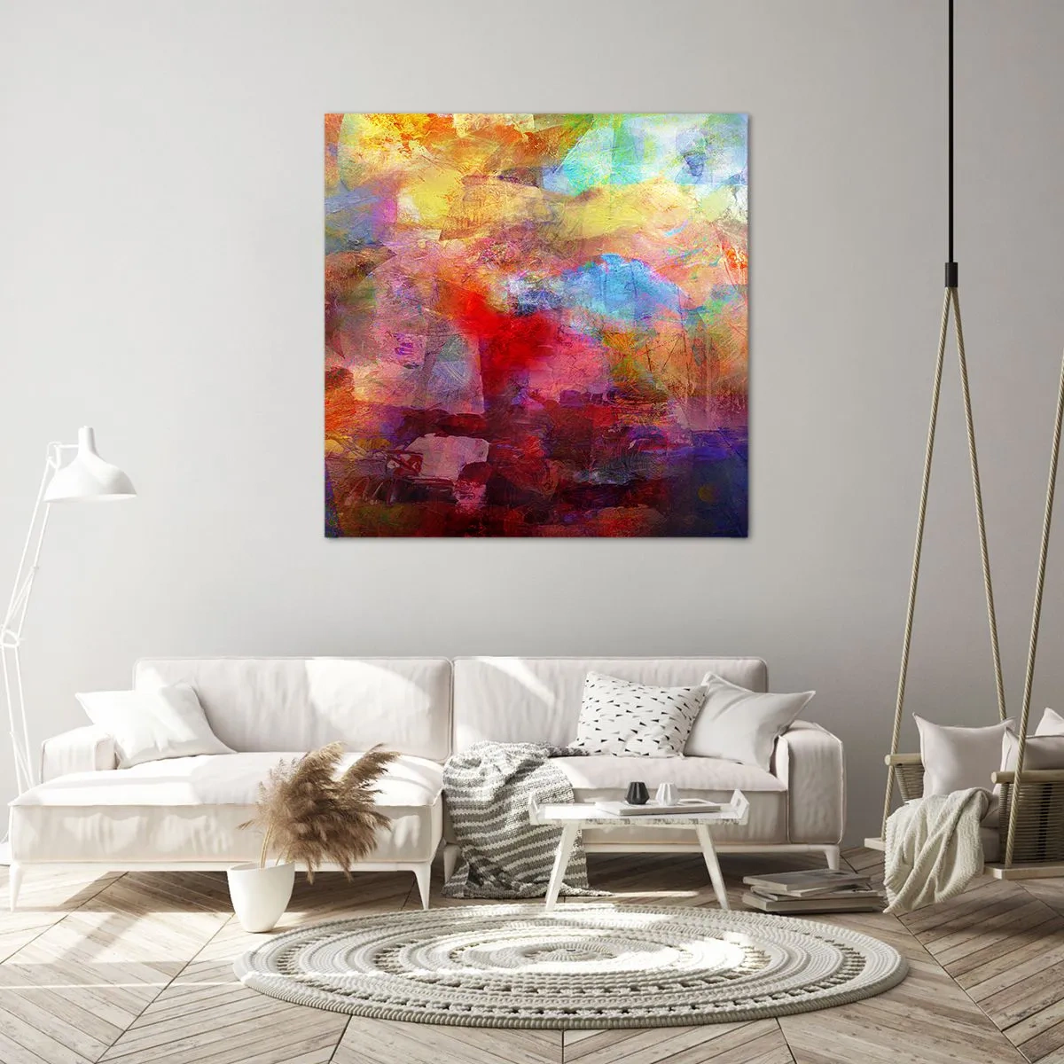 Impression sur toile - Image sur toile - Regardez à l'intérieur de l'arc-en-ciel - 40x40 cm