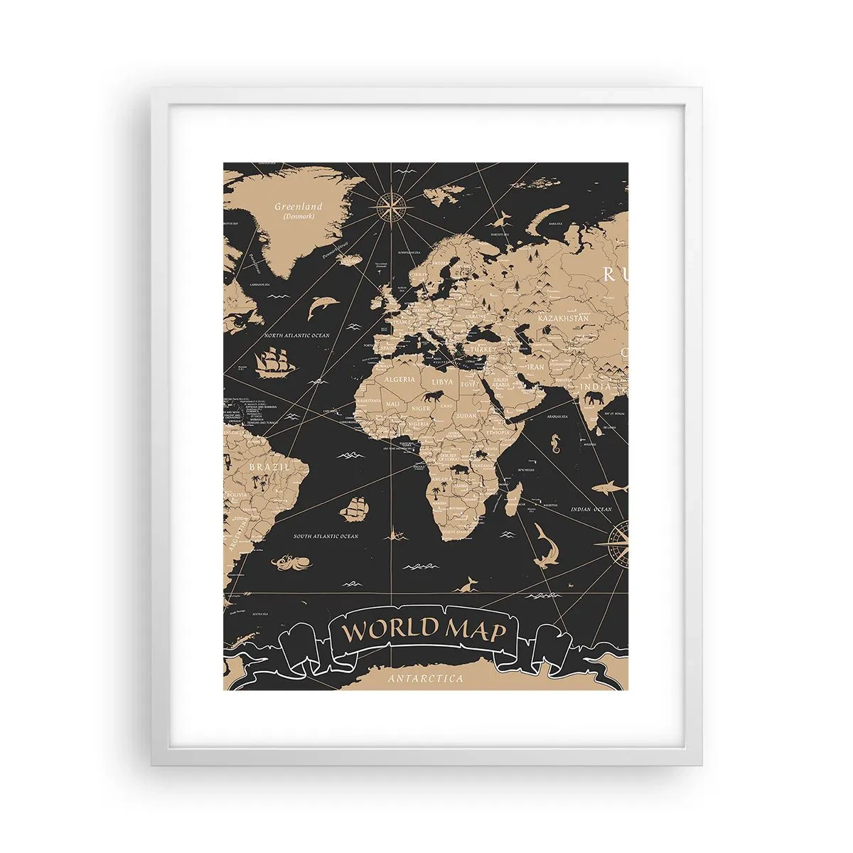 Affiche dans un cadre blanc - Poster - Les limites de mon monde - 40x50 cm