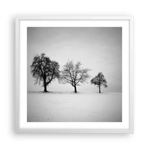 Affiche dans un cadre blanc - Poster - A quoi rêvent-ils? - 50x50 cm