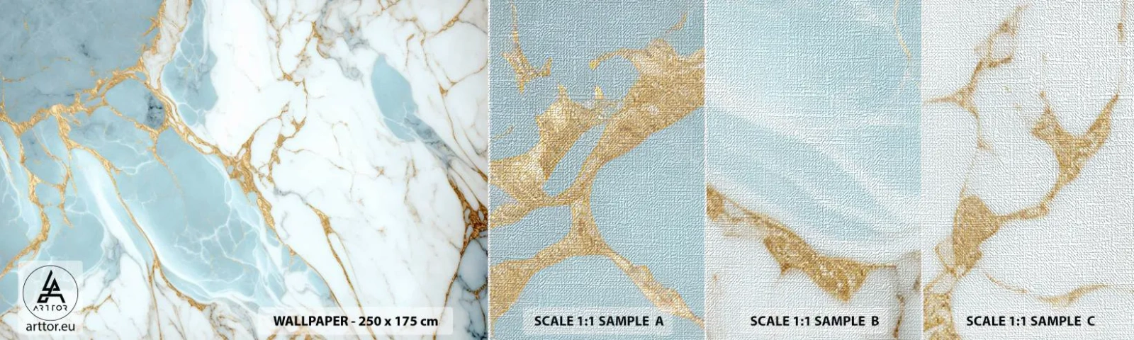 Échantillon de Papier Peint Premium Canvas - Richesse en pierre - Art Déco, Charme, Marbre - 100x30 cm