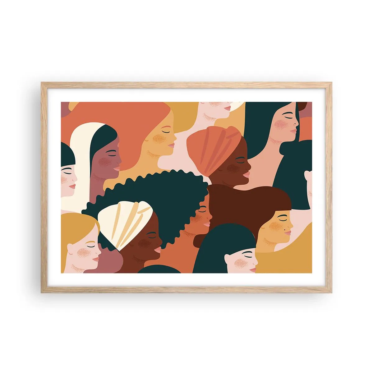 Affiche dans un chêne clair - Poster - Uniquement la féminité - 70x50 cm