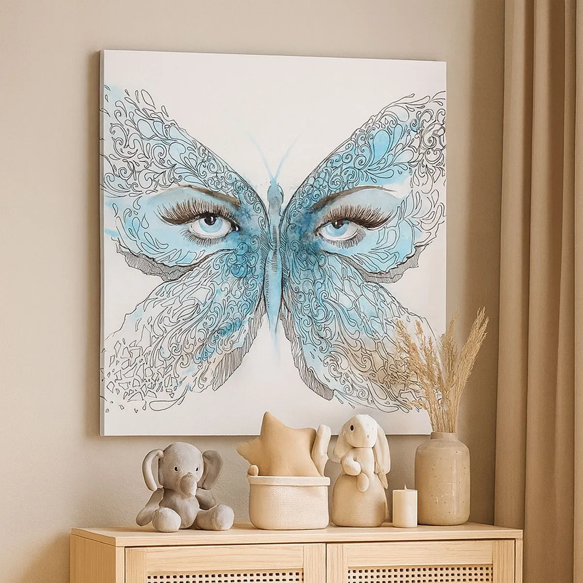 Impression sur toile - Image sur toile - Mésange bleue Eros - 30x30 cm