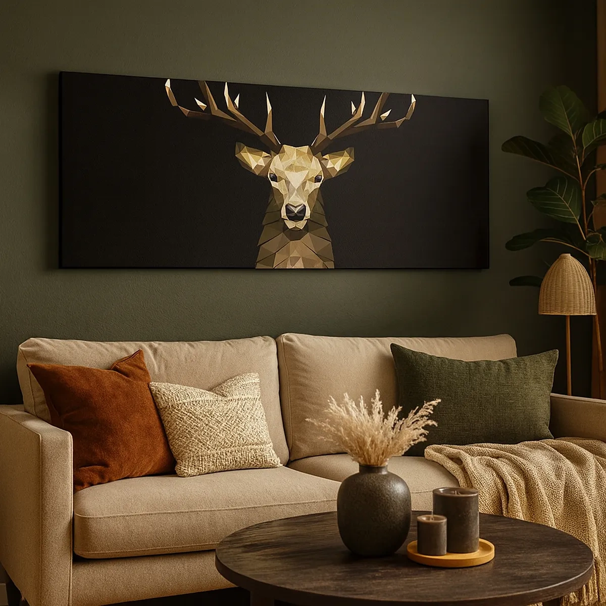 Impression sur toile - Image sur toile - Cerf cubique - 30x30 cm