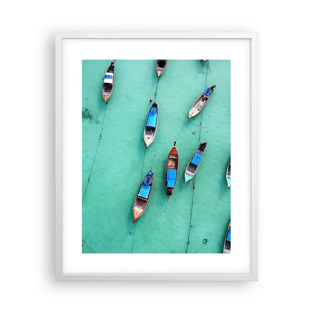 Affiche dans un cadre blanc - Poster - Dans une attente jouyeuse - 40x50 cm