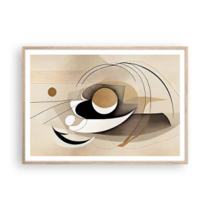 Affiche dans un chêne clair - Poster - Composition : l'essence des choses - 100x70 cm