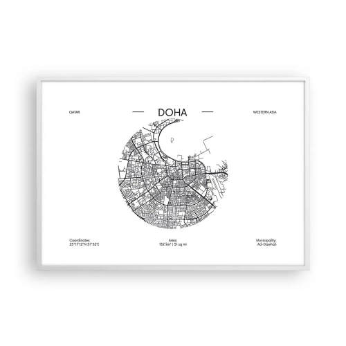 Affiche dans un cadre blanc - Poster - Anatomie de Doha - 100x70 cm