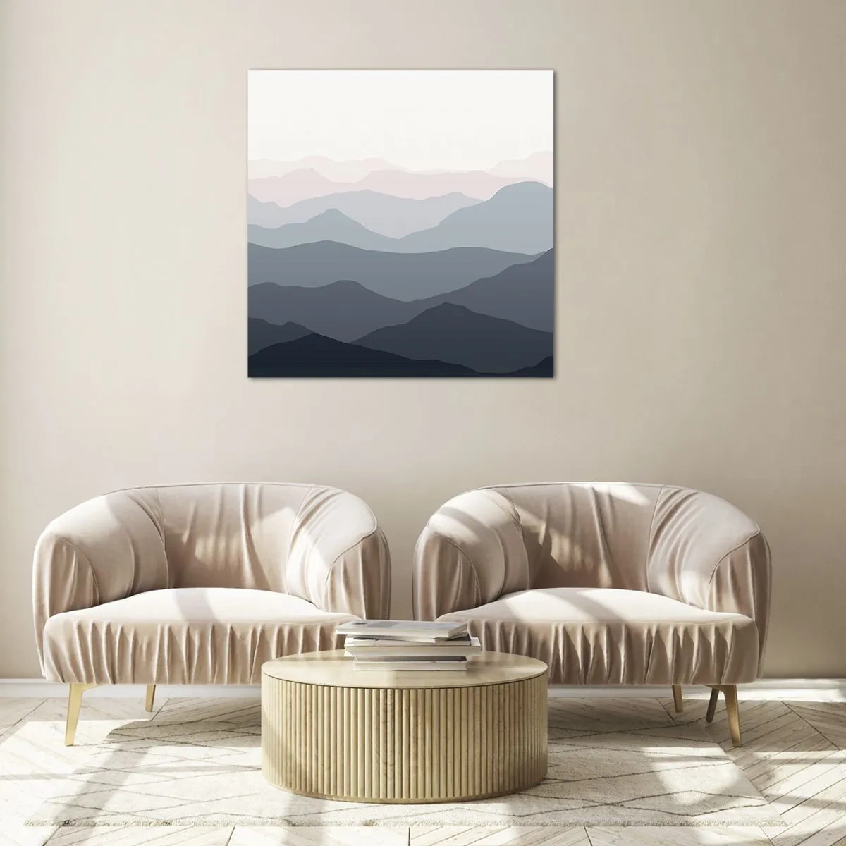 Impression sur verre - Image sur verre - Vagues de montagnes - 50x50 cm