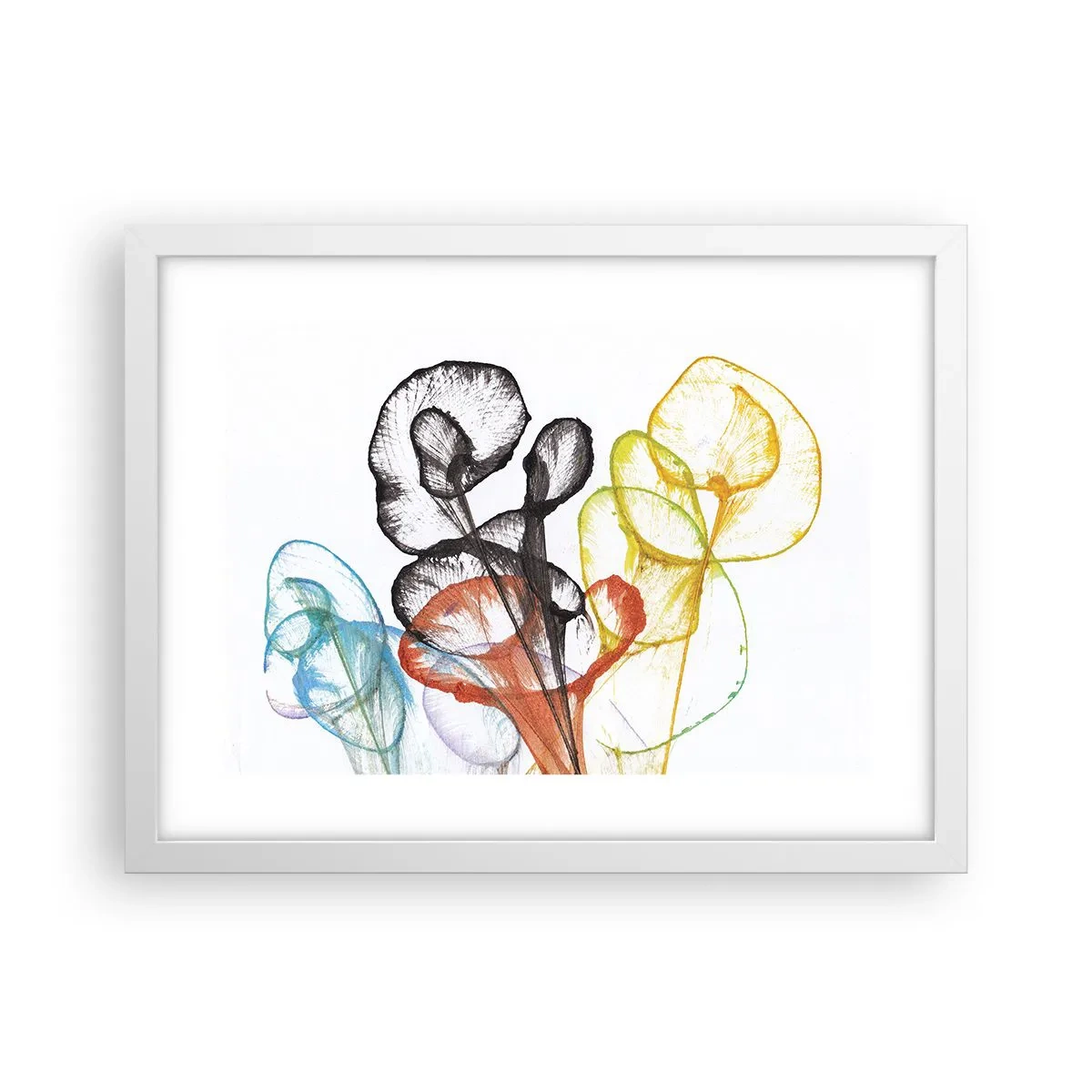Affiche dans un cadre blanc - Poster - Fleurs avec une âme - 40x30 cm